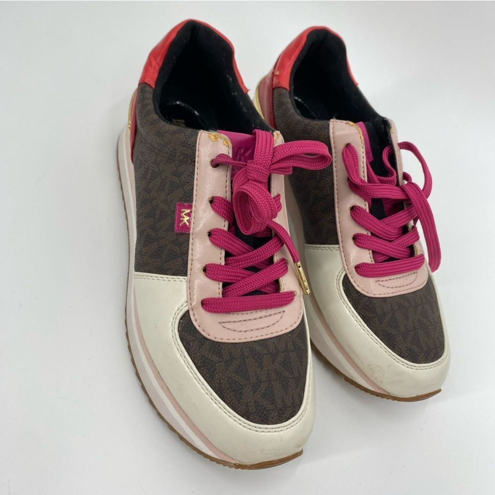 Michael Kors Women's Pink and Brown Sneakers size 6.5